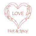 Heart of hot chilli peppers. Valentine's Day