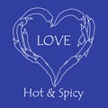 Heart of hot chilli peppers. Valentine's Day