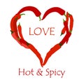 Heart of hot chilli peppers. Valentine's Day