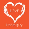 Heart of hot chilli peppers. Valentine's Day