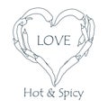 Heart of hot chilli peppers. Valentine's Day