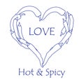 Heart of hot chilli peppers. Valentine's Day