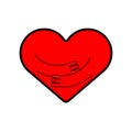 Heart hugs isolated. heart with hands sign. vector illustration Royalty Free Stock Photo