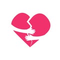 Heart with hugs, vector illustration Royalty Free Stock Photo