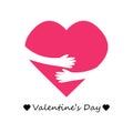 Heart with hugs, vector illustration Royalty Free Stock Photo