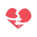 Heart with hugs, vector illustration Royalty Free Stock Photo