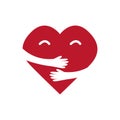 Heart with hugs, vector illustration Royalty Free Stock Photo