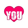 Heart hugs you sign. heart with hands symbol. vector illustration Royalty Free Stock Photo