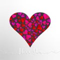 Heart and I love you text on white background Royalty Free Stock Photo