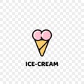 Heart ice cream logo vector icon