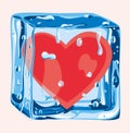 Heart in an ice cube