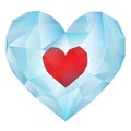 Heart in Ice Polygonal Style Royalty Free Stock Photo