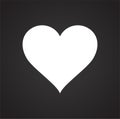 Heart icon on black background for graphic and web design, Modern simple vector sign. Internet concept. Trendy symbol for website Royalty Free Stock Photo