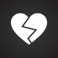 Heart icon on black background for graphic and web design, Modern simple vector sign. Internet concept. Trendy symbol for website Royalty Free Stock Photo