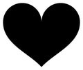 Heart icon black silhouette. Vector illustration Royalty Free Stock Photo