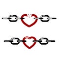 Heart icon between chain links