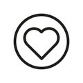 Heart icon circle love. Affection symbol care. Romance graphic design. Vector illustration. EPS 10.