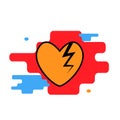 Heart icon with a crack trendy modern concept