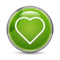 Heart icon elegant green round button vector illustration Royalty Free Stock Photo