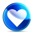 Heart icon glassy vibrant sky blue round button illustration Royalty Free Stock Photo