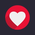 Heart Icon Isolated in Flat Style.