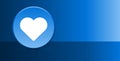 Heart icon glassy modern blue button abstract background