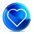 Heart icon glassy vibrant sky blue round button illustration Royalty Free Stock Photo