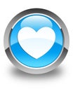 Heart icon glossy cyan blue round button Royalty Free Stock Photo