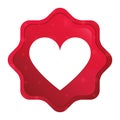 Heart icon misty rose red starburst sticker button Royalty Free Stock Photo