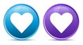 Heart icon sleek soft round button set illustration Royalty Free Stock Photo