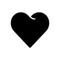 Black solid icon for Heart, affection and impulse