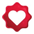 Heart icon misty rose red starburst sticker button Royalty Free Stock Photo