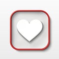 Heart icon in a red frame on a white background. Dating app icon. Concept of love, declarations of love for valentine\'s day