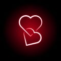 Heart icon in red neon style. Set of hearts illustration icons. Signs, symbols can be used for web, logo, mobile app, UI, UX Royalty Free Stock Photo