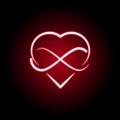 Heart icon in red neon style. Set of hearts illustration icons. Signs, symbols can be used for web, logo, mobile app, UI, UX Royalty Free Stock Photo