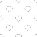 Heart icon seamless pattern. Outline vector love signs. Gray heart shape with arrow. Recycle earth reuse ecology symbol Royalty Free Stock Photo