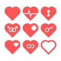 Heart Icon Set Royalty Free Stock Photo