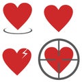 Heart icon set simple