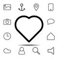 heart icon. Simple thin line, outline vector element of minimalistic, web icons set for UI and UX, website or mobile application Royalty Free Stock Photo
