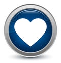 Heart icon starburst shiny blue round button illustration design concept Royalty Free Stock Photo