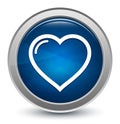 Heart icon starburst shiny blue round button illustration design concept Royalty Free Stock Photo