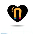 The heart icon. A symbol of The force of attraction from love. Valentine Day and magnet pictogram. Have a happy day
