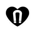 The heart icon. A symbol of The force of attraction from love. Valentine Day and magnet pictogram. Have a happy day. Vector