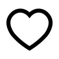 Heart icon. Symbol of love and Saint Valentines Day. Simple flat black thick outline vector shape Royalty Free Stock Photo