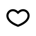 Heart icon. Symbol of love and Saint Valentines Day. Simple flat black thick outline vector shape Royalty Free Stock Photo