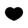 Heart icon. Symbol of love and Saint Valentines Day. Simple flat black vector shape Royalty Free Stock Photo