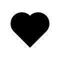 Heart icon. Symbol of love and Saint Valentines Day. Simple flat black vector shape Royalty Free Stock Photo