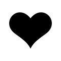 Heart icon. Symbol of love and Saint Valentines Day. Simple flat black vector shape Royalty Free Stock Photo