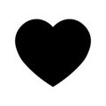 Heart icon. Symbol of love and Saint Valentines Day. Simple flat black vector shape Royalty Free Stock Photo