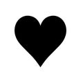 Heart icon. Symbol of love and Saint Valentines Day. Simple flat black vector shape Royalty Free Stock Photo